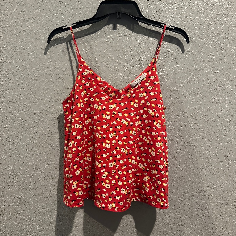 Red Flower Camisole Top - Size XS